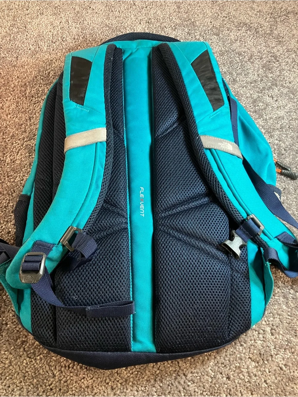 The North Face Jester Backpack Large Padded Hiking School Bag Blue Orange